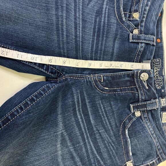 Miss Me Blue Bling Boot Cut Jeans with Embroidered Back Pockets Size 28 A0007 - Picture 11 of 12